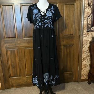 Johnny Was M embroidered dress